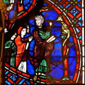 Fenêtre w0 représentant Moïse et le serpent d
