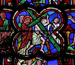 Fenêtre w0 représentant la Via Crucis