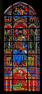 Fenêtre w100 représentant le Christ en gloire - French School