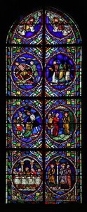Fenêtre w.102 représentant des scènes de la vie de Saint Pantaléon