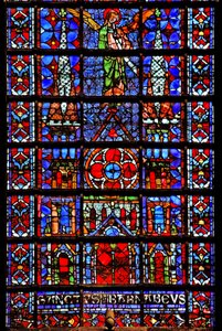 Fenêtre w107 représentant la cathédrale de Thérouanne - French School