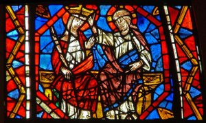 Fenêtre w108 représentant le Couronnement de la Vierge - French School