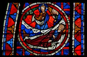 Fenêtre w109 représentant Saint Martin rêve qu