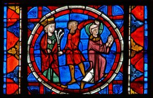 Fenêtre w109 représentant la Flagellation de Saint Gervais - French School