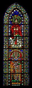 Fenêtre w109 représentant la Vierge Marie et Saint Martin - French School