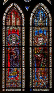 Fenêtre w11 représentant les Empereurs Henri de Bamberg et Frédéric Barberousse - French School