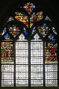 Saint Michel et la vie de Sainte Agnès - French School
