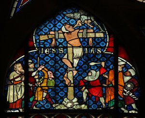 Fenêtre w12 représentant le voleur non repentant - French School