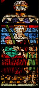 Fenêtre w132 représentant Sainte Anne, Marie et le Christ