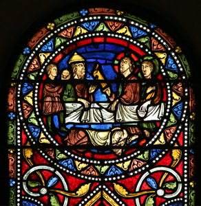 Fenêtre w13 - La charité de Saint Nicolas. Il paie pour que les filles d