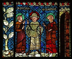 Fenêtre w14 représentant la rencontre avec le Christ sur le chemin d