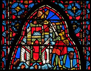 Saintes Reliques : Héraclius devant la porte scellée miraculeuse à Jérusalem - French School