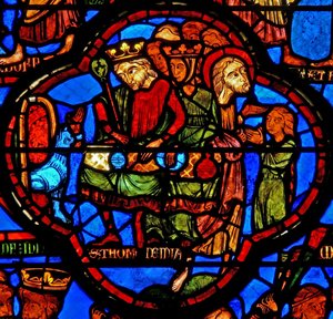 Une scène de la vie de Saint Thomas : le saint à un banquet de mariage pour la fille du roi d