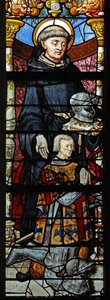 Vitrail w1 représentant Saint Guillaume et Guillaume de Montmorency - French School