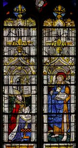 Fenêtre w1 représentant Saint Jean-Baptiste et le donateur Jean Barton - French School