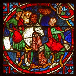 Fenêtre w1 représentant Saint Paul en tant que Saul au martyre de Saint Étienne - French School