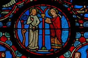 Fenêtre w1 représentant une scène de la vie de Saint Martin