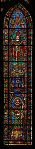 Fenêtre w201 représentant Saint Étienne et Saint Clément - French School