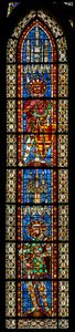 Fenêtre w203 représentant Saint Exupéry et Saint Démétrius - French School