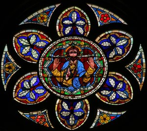 Fenêtre w205 représentant le Christ du Jugement Dernier - French School