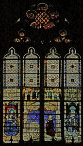 Fenêtre royale avec la Vierge Marie, Charles VI et Saint Denis - French School
