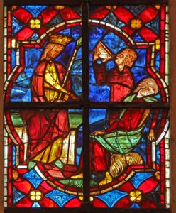 Scène de la légende de Saint Jean : le saint et la coupe empoisonnée - French School