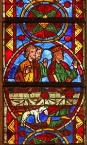 Scène de la vie de Saint Thomas : à la fête, un chien apporte le bras du cupbearer - French School