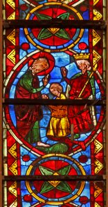 Scène de la vie de Saint Thomas : le saint à un banquet de mariage pour la fille du roi d