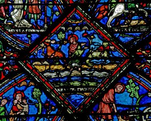 Scène de la vie de Saint Eustache : ses enfants sont emportés par des animaux sauvages - French School