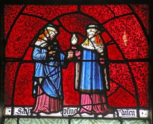 Fenêtre w22 représentant Saint Côme et Saint Damien - French School