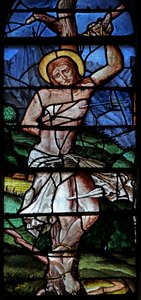 Vitrail w23 représentant Saint Sébastien