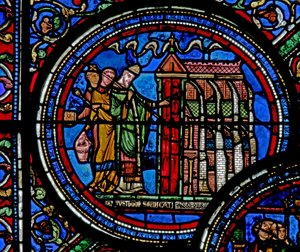 Fenêtre w23 représentant Saint Thomas Becket consacrant une église
