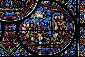 Fenêtre w23 représentant Saint Thomas Becket en route pour l