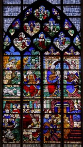 Fenêtre w2 représentant la Vie de Sainte Anne et l