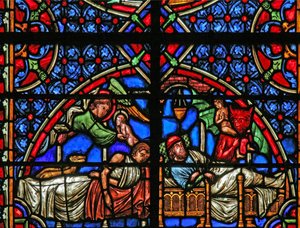 Parabole du riche et de Lazare - leurs morts - French School