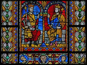 Fenêtre w5 représentant David et Salomon - French School