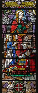 Fenêtre w5 représentant Sainte Anne et un donateur - French School