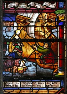 Fenêtre w5 - Le duc de Marseille revient de Jérusalem et trouve sa femme sur le rocher avec un fils - French School