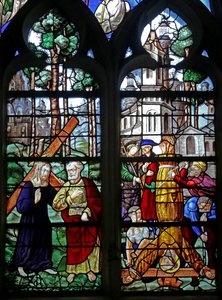 Saint Pierre rencontre le Christ hors de Rome : Quo Vadis ?; la crucifixion de Saint Pierre - French School