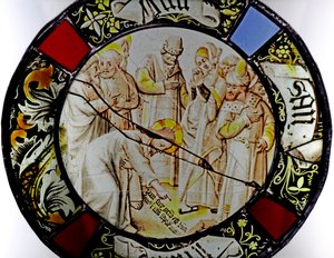Fenêtre w79 représentant Christ et la femme adultère