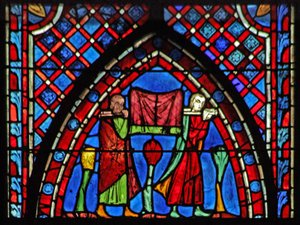 Saint Jean : deux jeunes hommes apportent leurs possessions - French School