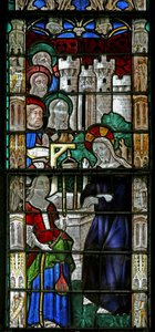 Fenêtre w7 représentant le Christ et la Samaritaine - French School