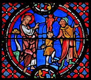 Saint André exorcise un démon - French School