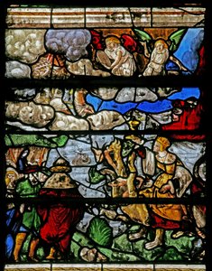Fenêtre w9 représentant une scène du Livre de la Révélation de Saint Jean