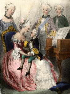 Wolfgang Amadeus Mozart (1756-1791) dans les bras de l