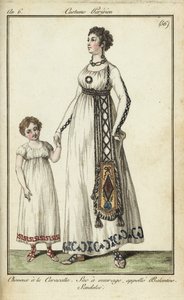 Femme et enfant avec coiffures Caracalla