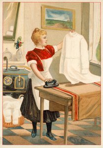 Femme repassant - French School