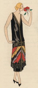 Vêtements de soirée pour femmes des années 1920 par le créateur Georges Doeuillet (lithographie en couleur)