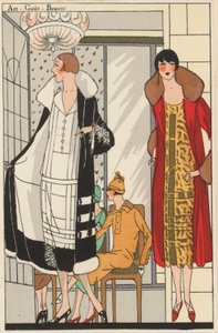 Mode féminine des années 1920 du créateur Lucien Lelong (lithographie couleur)