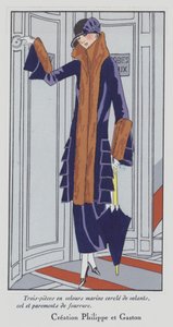 Mode féminine des années 1920 par les couturiers Philippe et Gaston (lithographie couleur) - French School